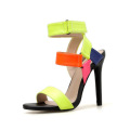 European and American Large Size  High Heel Green Color Sandals Thin Heel Women Sandals